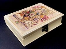 Vintage Jewelry Keepsake Box Shabby Boho Flower Of The Month September picture