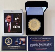 1 Trump 2024 ...TAKE AMERICA BACK..Coin + 1 2016 Liberty Coin a case with a COA* picture