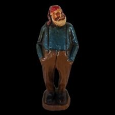 Vtg Old Sailor Pirate Figurine Wood Resin Folk Art Hand Painted Sculpture 6in picture