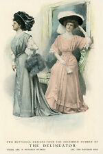 c. 1906 Original Victorian Women's Clothing Page. Butterick Designs In Color. picture