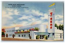 1947 Seven Seas Restaurant Roadside Miami Florida FL Posted Vintage Postcard picture