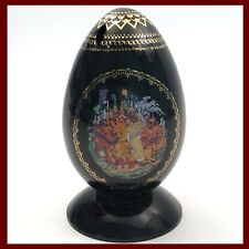 Vintage Russian Fairy Tale Hand Painted Egg Signed Palekh Ruslan and Ludmila picture