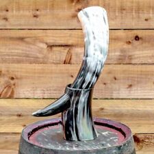 Norwegian ale mead Viking drinking horn & horn stand for bridesmaid groomsmen  picture