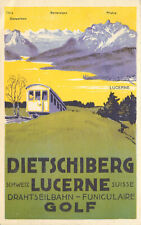 Poster Art Postcard Dietschiberg Lucerne Drahtseilbahn Funicular Golf Swizterlan picture