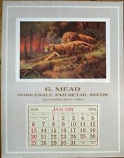 Savannah, NY 1918 Advertising Calendar/13x17 Poster: Seed Co. w/Lion - New York picture