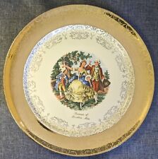 Vintage MASSACHUSETTS Souvenir Plate Porcelain Gold Rim Brockton MA 10