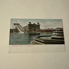Vintage Postcard CA Los Angeles Shooting The Chutes Park Water Boat Closed 1914 picture