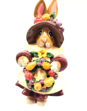 Vintage Enesco DONNA LITTLE Bunny Rabbit Figurine Resin Ornament 1999 picture