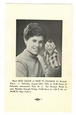 1970 ROMPER ROOM DAY Miss Louise PALISADES PARK, NJ WOR TV Promo Admission Card picture