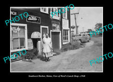 OLD LARGE HISTORIC PHOTO SOUTHWEST HARBOR MAINE THE WARDS LUNCH SHOP c1948 picture