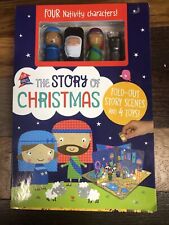 The Story of Christmas A Fold Out Story w/ Story Scenes & Nativity Character NEW picture