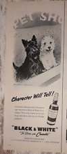 1959 Black & White Vintage Print Ad Scotch Whiskey Dogs Scotty West Highland picture