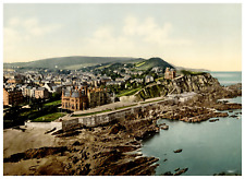 England. Ilfracombe. Town and Hotels from Capstone. Vintage Photochrome by P.Z picture