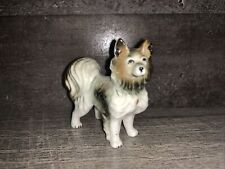 Vintage Pomeranian Husky Wolf Papillon Pet Dog Miniature Figurine Ceramic Figure picture