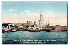 Seattle Washington WA Postcard Showing 42 Story L.C. Smith Building Scene c1920s picture