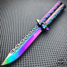 TAC-FORCE CHAIN Spring Assisted Open Folding Pocket Knife Rainbow Tactical Blade picture
