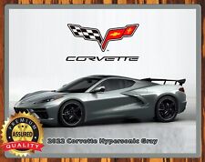2022 Chevrolet Corvette -Hypersonic Gray - Metal Sign 11 x 14 picture