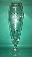 Vintage Etched Glass Bud Vase Grapevine 9.25” picture