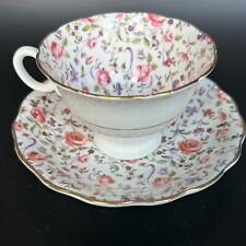 Radfords Bone China Pink Floral Chintz Teacup and Saucer Made In England picture
