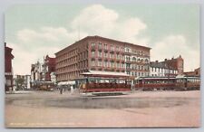 Market Square Harrisburg PA Pennsylvania Vintage Postcard Street View Trolleys picture