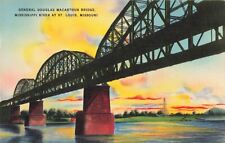 St Louis MO, General Douglas MacArthur Bridge Mississippi River Vintage Postcard picture