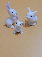 HAGEN RENAKER VINTAGE Ceramic Dad Mama & Baby Rabbits 3 Figures RARE picture
