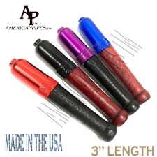 American Pipes™️ 4 Pcs Aluminum + Wood Zeppelin Bullet tobacco Smoking Pipe picture
