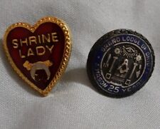 Sterling 25 Year Grand Lodge Of Ohio Pin & Shrine Lady Pin The Roulet Co picture