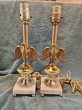Pair Vintage 1960’s Federal Style Americana Brass Eagle Table Lamp picture