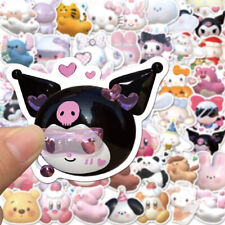 100pcs 3D My Melody Kuromi  Hello Kitty Stickers Cinnamoroll Pompompurin Decals picture