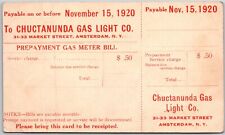 Notice of Billing to Chuctanunda Gas Light Co. Payable Nov. 15, 1920 Postcard picture
