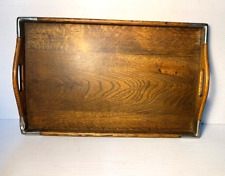 Gorgeous Oak/metal Japanese vintage tray, Restored, 10