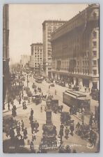 San Francisco CA, Palace Hotel Trolleys Old Cars, VTG RPPC Real Photo Postcard picture