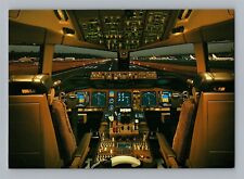 Aviation Airplane Postcard Boeing 777-200 Flight Deck Cockpit Interior View BH15 picture