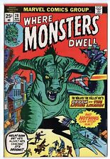 WHERE MONSTERS DWELL 28 Fine+ 1974 Droom the Living Lizard; Where Monsters Prowl picture