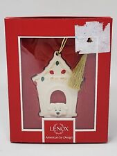 Lenox I Love My Dog Porcelain Christmas Ornament Doghouse Puppy Lights picture