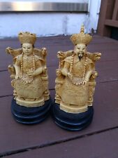 vtg chinese emperor and empress hand crafted sitting on hand crafted thrones picture