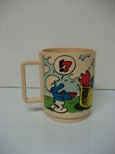 smurfs plastic deka cup/mug 1980s vintage excellent condition picture
