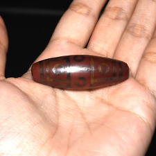 Ancient Old Tibetan Himalayan Etched Carnelian Dzi Eye Bead in good Condition picture