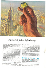1957 Print Ad Union Carbide Hand-o' God Pound of fuel light to Chicago Uranium picture