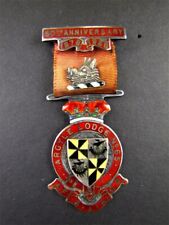 1928 Argyle Lodge No.65 Masonic Sterling Silver & Enamel Medal 50th Anniversary picture