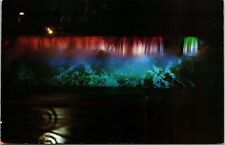 Illuminated View American Falls Niagara Falls Canada Ca Postcard picture
