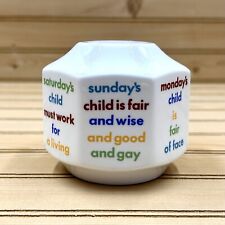 Vintage Coalport Bone China Heptagon Coin Bank CHILD Traits Days of the Week picture