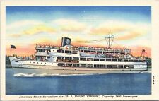 Postcard Washington DC - S.S. Mount Vernon - America's Finest Steamliner - 1948 picture
