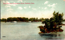 Vintage 1907 Dog Island & Connecticut River, Hartford, Connecticut CT Postcard picture