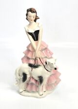 Vintage Goebel Lady with  Borzoi Dog FF275 1959 Made in West Germany 8.5