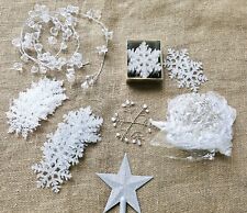 38 Vintage Christmas Snowflake Ornaments, Star Tree Topper , Garland picture