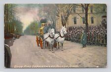 Postcard Toledo OH Ohio Fire Engine Horse Drawn Steamer 1910 picture