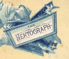 HEKTOGRAPH CO NY(EARLY COPIER) TRADE CARD, CLOWN STEALING BASKET OF KITTENS C891 picture