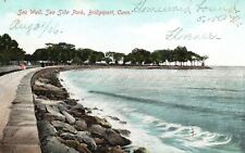 BRIDGEPORT CT-Connecticut, Sea Wall Sea Side Park, Vintage Postcard C1900 picture
